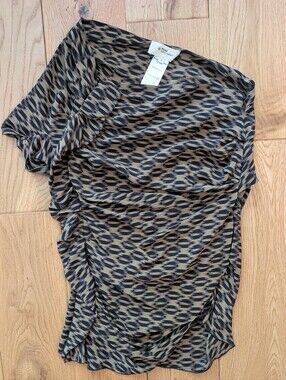 Silk Animal Print One Shoulder By Etoile Isabel Marant Size 2 Small